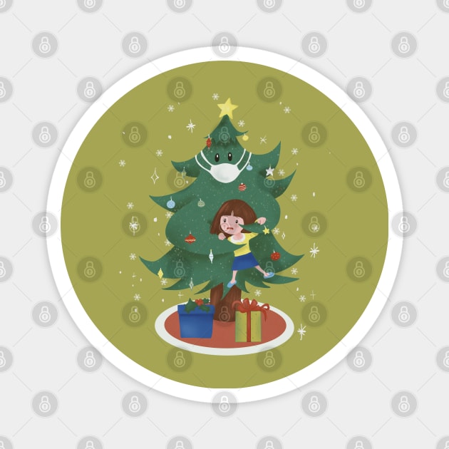 Funny Christmas tree special COVID Magnet by Mimie20